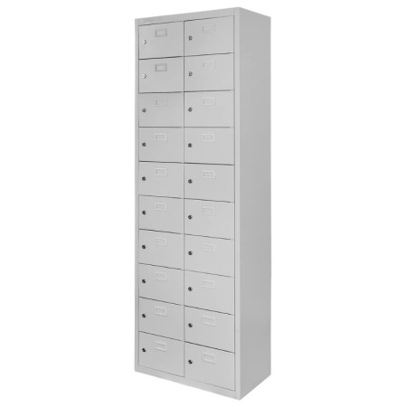 Szafka skrytkowa śniadaniowa BHP Mega-M 20 skrytek 60x30x180 cm szara kreuj swój biznes z Wyposażenie sklepów i instytucji  - Kreuj swój biznes z 4store.pl