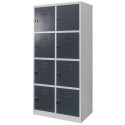 Szafka skrytkowa Mega-M 8 skrytek 80x50x180 cm - widok z przodu pod kątem