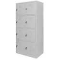 Szafka skrytkowa BHP Mega-M 8 skrytek 80x50x180 cm szara