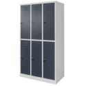 Szafka skrytkowa BHP 6-skrytkowa 90x50x180 cm - widok z przodu pod kątem