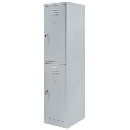 Szafka skrytkowa BHP Mega-M 2 skrytki 40x50x180 cm szara kreuj swój biznes z Wyposażenie sklepów i instytucji  - Kreuj swój biznes z 4store.pl