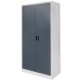 Szafa gospodarcza socjalna Mega-M 2-drzwiowa z półkami S-90 cm szara grafitowy front kreuj swój biznes z Wyposażenie sklepów i instytucji  - Kreuj swój biznes z 4store.pl