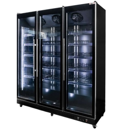 Witryna chłodnicza 3-drzwiowa 1200L Mega-M DIEGO R168 Prestige black oświetlenie LED kreuj swój biznes z Wyposażenie sklepów i instytucji  - Kreuj swój biznes z 4store.pl
