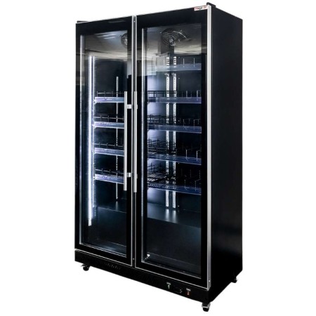 Witryna chłodnicza 2-drzwiowa 800L Mega-M DIEGO R112 Prestige black oświetlenie LED kreuj swój biznes z Wyposażenie sklepów i instytucji  - Kreuj swój biznes z 4store.pl