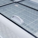 Zamrażarka skrzyniowa Mega-M OZI i250 NoFrost - uchwyt szklanej pokrywy i kosze druciane