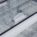 Zamrażarka skrzyniowa Mega-M OZI i185 - uchwyt szklanej pokrywy z koszami w środku
