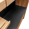 Regał zakasowy Mega-M dąb kraft/czarny - czarny blat z drewnianymi szufladami