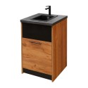 Szafka ze zlewem i baterią Mega-M H-90 cm L-54 cm G-60 cm dąb kraft