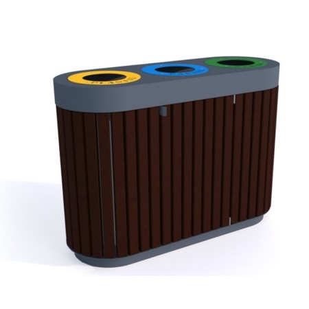 Kosz do segregacji Ibis III 3x80l - 3 komorowy kreuj swój biznes z Wyposażenie sklepów i instytucji  - Kreuj swój biznes z 4store.pl