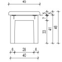 Ławka betonowa Betonita 184 - rysunek techniczny z wymiarami