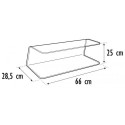 Display z plexi Open PMMA - rysunek techniczny z wymiarami 66x28,5x25 cm