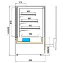 Witryna cukiernicza INNOVA 140.110 - rysunek techniczny z wymiarami przekroju bocznego