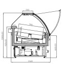 Dystrybutor do lodów ADRIA ICE 1.25 - rysunek techniczny z wymiarami, przekrój boczny