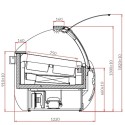 Dystrybutor do lodów ARUBA 2.5 - rysunek techniczny z przekrojem i wymiarami