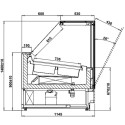 Dystrybutor do lodów CUBE 2 DEEP ICE 170 - rysunek techniczny z wymiarami w przekroju bocznym
