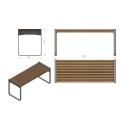 Stół Dore - rysunek techniczny z wymiarami 1800x680x776 mm