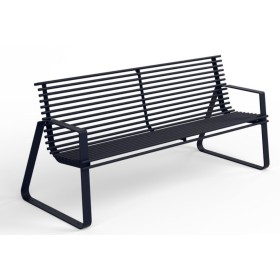 Ławka z oparciem Dore stalowa