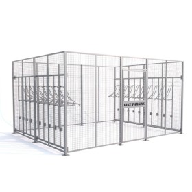 Boks parkingowy dla 20 rowerów z wieszakami lift premium