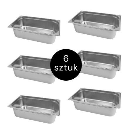 Pojemnik GN 1/1 ze stali nierdzewnej Mega-M 53×32,5×15 cm zestaw 6 szt. kreuj swój biznes z Wyposażenie sklepów i instytucji  - Kreuj swój biznes z 4store.pl