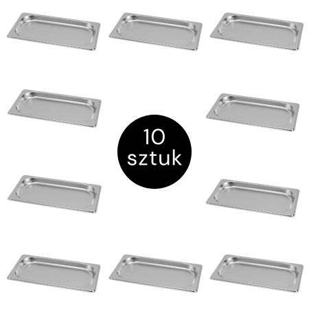 Pojemnik GN 1/3 ze stali nierdzewnej Mega-M 32,5×17,6x2cm zestaw 10 szt. kreuj swój biznes z Wyposażenie sklepów i instytucji  - Kreuj swój biznes z 4store.pl