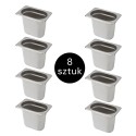 Pojemnik GN 1/9 ze stali nierdzewnej Mega-M 17,6×10,8×15 cm zestaw 8 szt