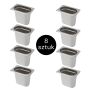 Pojemnik GN 1/9 ze stali nierdzewnej Mega-M 17,6×10,8×15 cm zestaw 8 szt. kreuj swój biznes z Wyposażenie sklepów i instytucji  - Kreuj swój biznes z 4store.pl