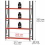 Regał metalowy magazynowy 4-półkowy Mega-M FORTIS H-200 cm L-217 cm G-40 cm moduł bazowy kreuj swój biznes z Wyposażenie sklepów i instytucji  - Kreuj swój biznes z 4store.pl