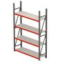 Regał metalowy magazynowy 4-półkowy Mega-M FORTIS H-200 cm L-217 cm G-40 cm moduł bazowy kreuj swój biznes z Wyposażenie sklepów i instytucji  - Kreuj swój biznes z 4store.pl