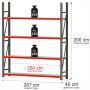 Regał metalowy magazynowy 4-półkowy Mega-M FORTIS H-200 cm L-267 cm G-40 cm moduł bazowy kreuj swój biznes z Wyposażenie sklepów i instytucji  - Kreuj swój biznes z 4store.pl