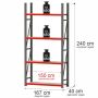 Regał metalowy magazynowy 4-półkowy Mega-M FORTIS H240 cm L-167 cm G-40 cm moduł bazowy kreuj swój biznes z Wyposażenie sklepów i instytucji  - Kreuj swój biznes z 4store.pl