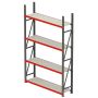 Regał metalowy magazynowy 4-półkowy Mega-M FORTIS H-240 cm L-217 cm G-40 cm moduł bazowy kreuj swój biznes z Wyposażenie sklepów i instytucji  - Kreuj swój biznes z 4store.pl