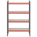 Regał magazynowy Mega-M FORTIS 240x217x50 cm - widok z przodu, cztery półki