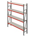 Regał magazynowy Mega-M FORTIS 240x267x50 cm - widok pod kątem, cztery półki