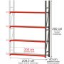 Regał metalowy magazynowy 4-półkowy Mega-M FORTIS H-200 cm L-208.5 cm G-40 cm moduł dostawny kreuj swój biznes z Wyposażenie sklepów i instytucji  - Kreuj swój biznes z 4store.pl