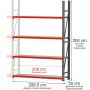 Regał metalowy magazynowy 4-półkowy Mega-M FORTIS H-200 cm L-208.5 cm G-50 cm moduł dostawny kreuj swój biznes z Wyposażenie sklepów i instytucji  - Kreuj swój biznes z 4store.pl