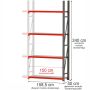 Regał metalowy magazynowy 4-półkowy Mega-M FORTIS H-240 cm L-158.5 cm G-40 cm moduł dostawny kreuj swój biznes z Wyposażenie sklepów i instytucji  - Kreuj swój biznes z 4store.pl