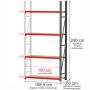 Regał metalowy magazynowy 4-półkowy Mega-M FORTIS H-240 cm L-158.5 cm G-50 cm moduł dostawny kreuj swój biznes z Wyposażenie sklepów i instytucji  - Kreuj swój biznes z 4store.pl
