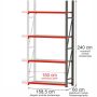 Regał metalowy magazynowy 4-półkowy Mega-M FORTIS H-240 cm L-158.5 cm G-60 cm moduł dostawny kreuj swój biznes z Wyposażenie sklepów i instytucji  - Kreuj swój biznes z 4store.pl