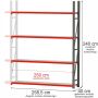 Regał metalowy magazynowy 4-półkowy Mega-M FORTIS H-240 cm L-258.5 cm G-40 cm moduł dostawny kreuj swój biznes z Wyposażenie sklepów i instytucji  - Kreuj swój biznes z 4store.pl
