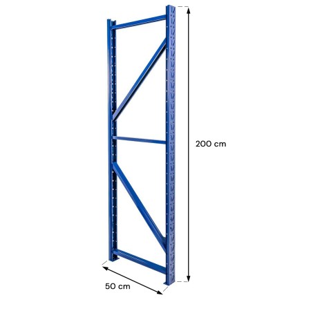 Rama Mega-M FORTIS LIGHT H-200 cm G-50 cm półkowa niebieska kreuj swój biznes z Wyposażenie sklepów i instytucji  - Kreuj swój biznes z 4store.pl
