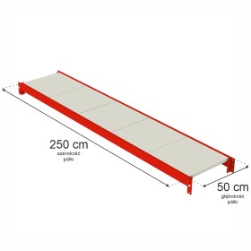 Półka do regału magazynowego Mega-M FORTIS L-250 cm G-50 cm