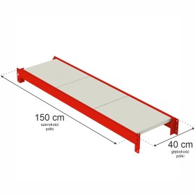 Półka do regału magazynowego Mega-M FORTIS L150 cm G-40 cm