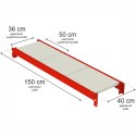 Półka do regału Mega-M FORTIS 150x40 cm - rysunek techniczny z wymiarami