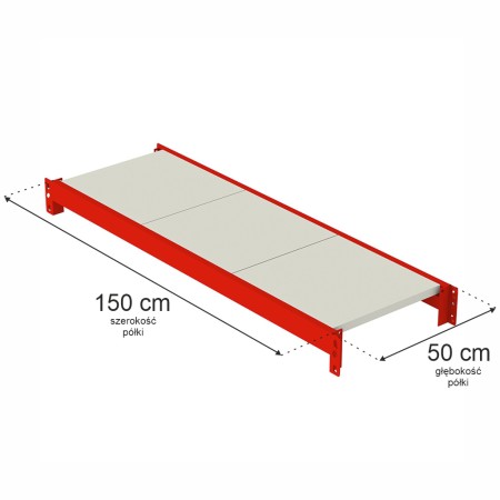 Półka do regału magazynowego Mega-M FORTIS L-150 cm G-50 cm kreuj swój biznes z Wyposażenie sklepów i instytucji  - Kreuj swój biznes z 4store.pl