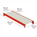 Półka do regału Mega-M FORTIS 150x50 cm - rysunek techniczny z wymiarami