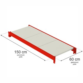 Półka do regału magazynowego Mega-M FORTIS L-150 cm G-60 cm
