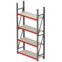 Regał metalowy magazynowy 4-półkowy Mega-M FORTIS H-200 cm L-167 cm G-40 cm moduł bazowy kreuj swój biznes z Wyposażenie sklepów i instytucji  - Kreuj swój biznes z 4store.pl