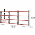 Regał magazynowy 12-półkowy Mega-M FORTIS H-240 cm L-784 cm G-40 cm