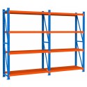 Regał magazynowy Mega-M FORTIS LIGHT 392,5 cm - widok z przodu pod kątem