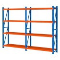 Regał magazynowy FORTIS LIGHT 200x392,5x60 cm - widok z przodu pod kątem, dwa przęsła